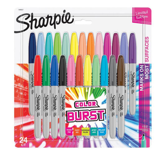 Sharpie Fine Permanent Marker 24 Colour Assorted