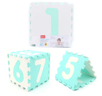 Sunta Puzzle Mat, Pack of 9, White/Green, 1001/9B3(AB)WH/GR