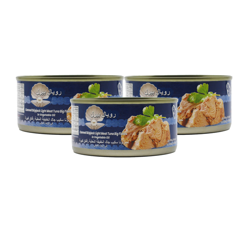 Royal Pearl Light Meat Tuna Big Flakes In Vegetable Oil 3 x 170 g Lulu Hypermarket