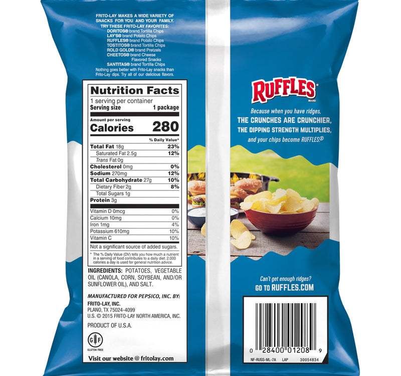 Fritolay Ruffles Original Potato Chips 49.6 g