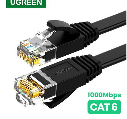 Ugreen Cat 6 Round UTP Gigabit Ethernet Network Cable, 5 m, Black, 20162