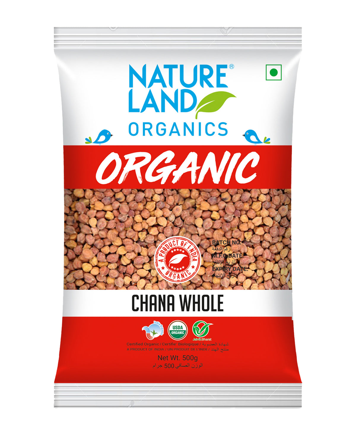 Natureland Organics Chana Whole 500 g
