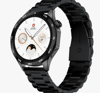 Swiss Military Swiss International Smart Watch, 1.43 AMOLED Display, Black Frame with Black Metal Strap Lulu Hypermarket