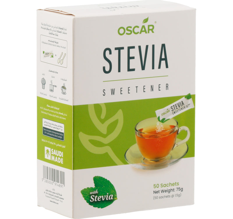 Oscar Stevia Sweetener 50 Sachets 75 g