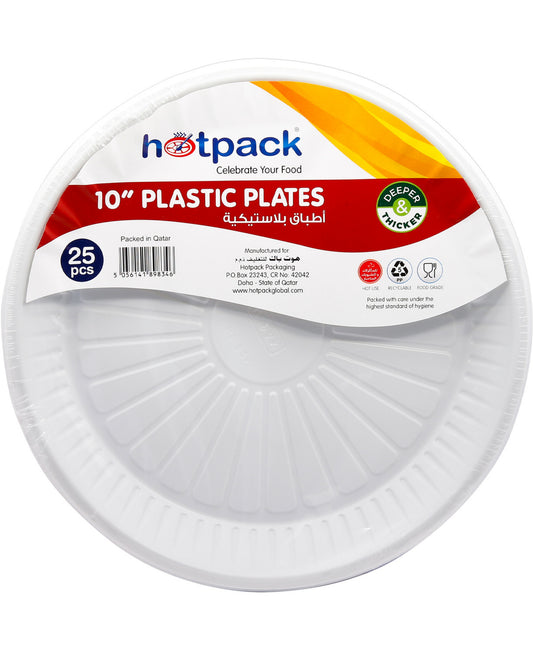 Hotpack 10" Plastic Plate 25 pcs