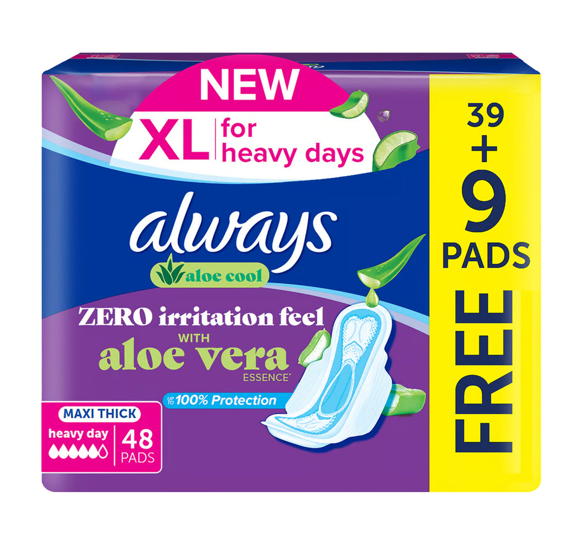 Always Maxi Thick Aloe Cool XL Value Pack 48 pcs