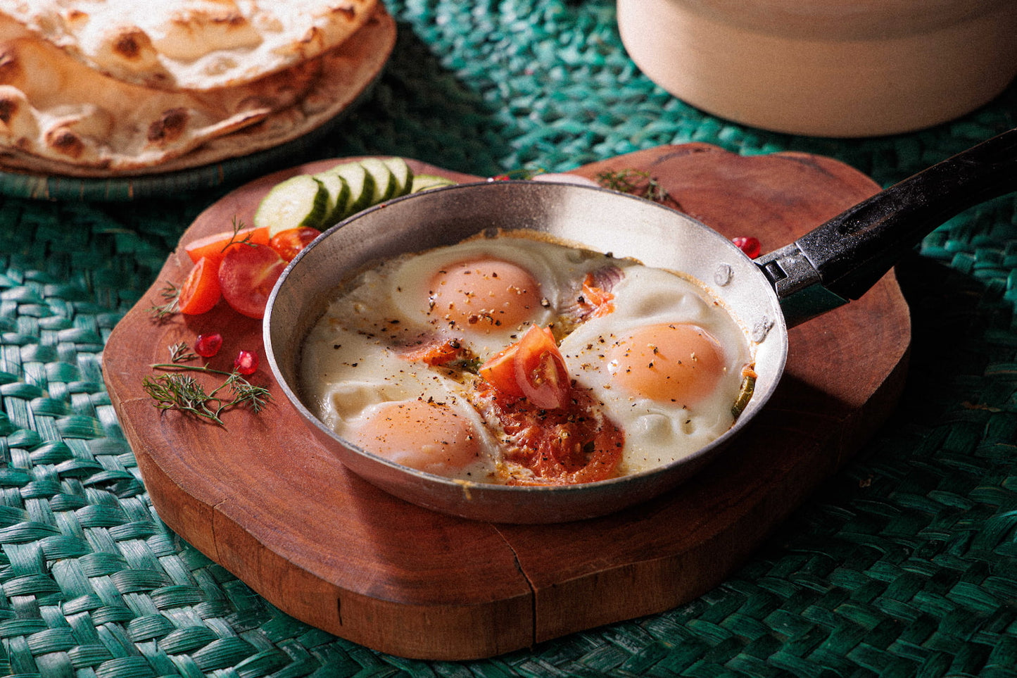 Sunnyside up Eggs with Vegetables Zaafaran