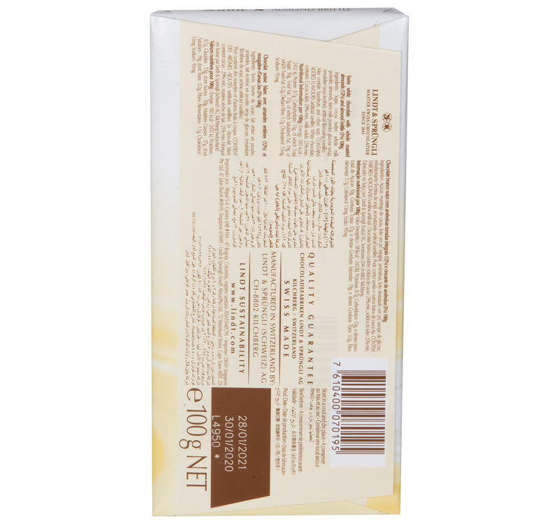 Lindt Swiss Classic White Chocolate With Almond Brittle 100 g