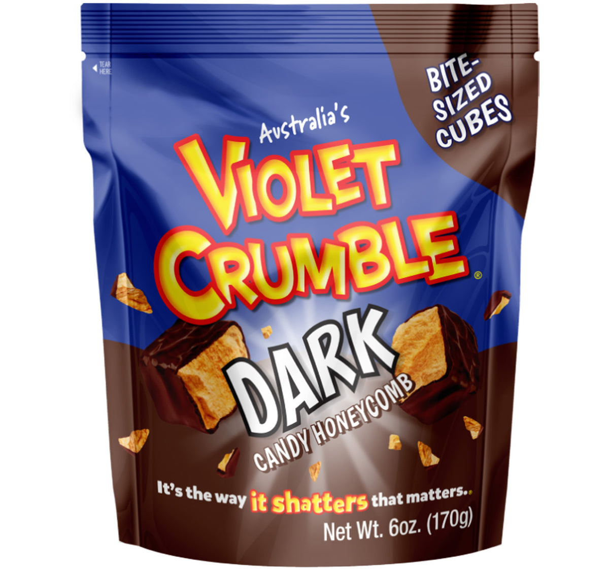 Violet Crumble Honeycomb Cubes Dark Chocolate 170 g