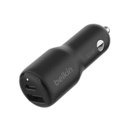 Belkin BoostCharge Dual Port Car Charger, 30W + 12W, Black, CCB005BT Lulu Hypermarket