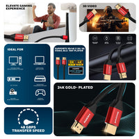 Honeywell 8K HDMI cable with Ethernet, 1m, Red, HC000020