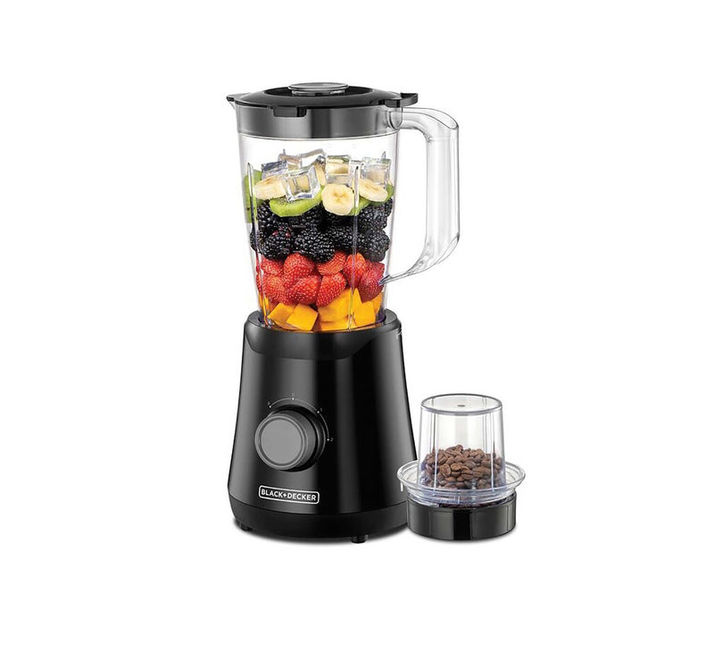 Black+Decker 1.5L 500W Blender with Grinding Mill, Black, BX530-B5