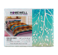 Homewell King Bedsheet Set 260 x 240cm 3pcs Set Microfibre Assorted