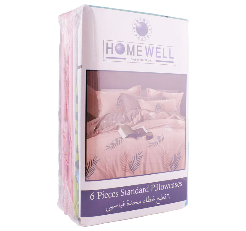 Homewell PK Pillowcase Set, 48 x 75 + 15 cm, 6 pcs, Assorted