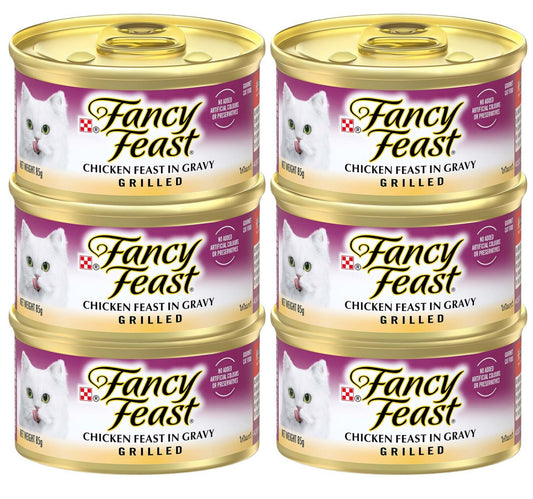Purina Fancy Feast Grilled Chicken Feast In Gravy Cat Food 6 x 85 g
