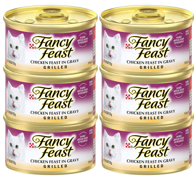 Purina Fancy Feast Grilled Chicken Feast In Gravy Cat Food 6 x 85 g