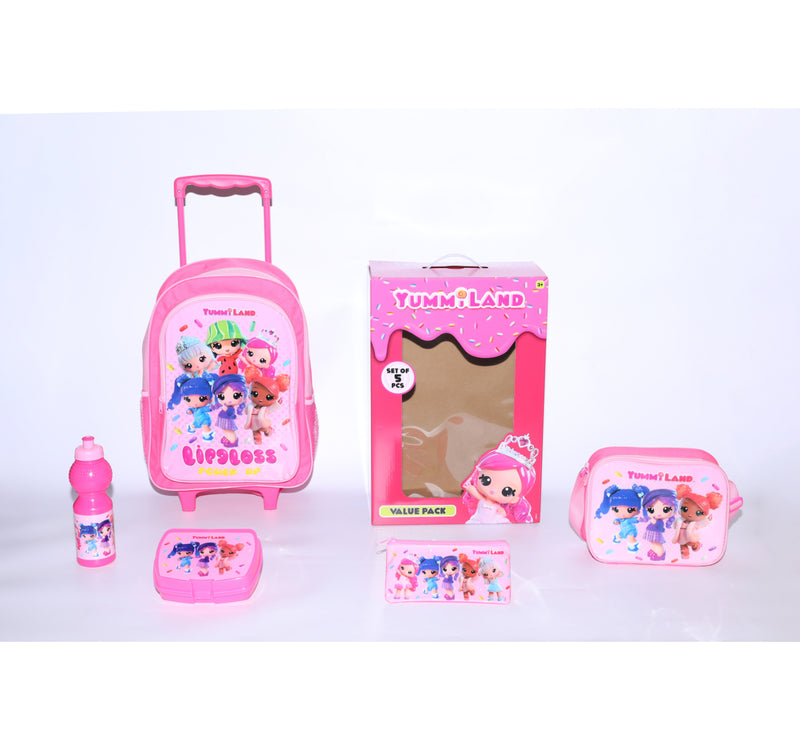 Yummi Land 5 pcs Trolley Backpack Set, 16 inches, FK16425