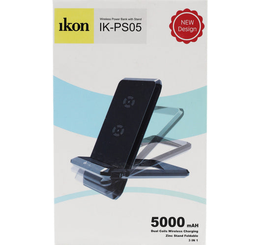 Ikon Wireless Power Bank With Stand, 5000mAh, IK-PS05 Lulu Hypermarket