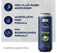Nivea Men Energy Shower Gel 3in1 Body Wash 500 ml