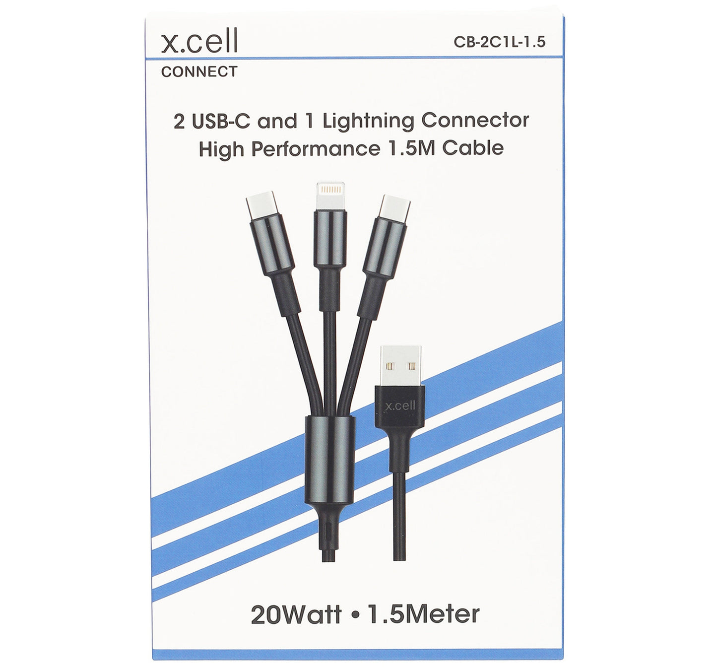 X.Cell 3 In 1 Cable 2C1L-1.5 Meter Lulu Hypermarket