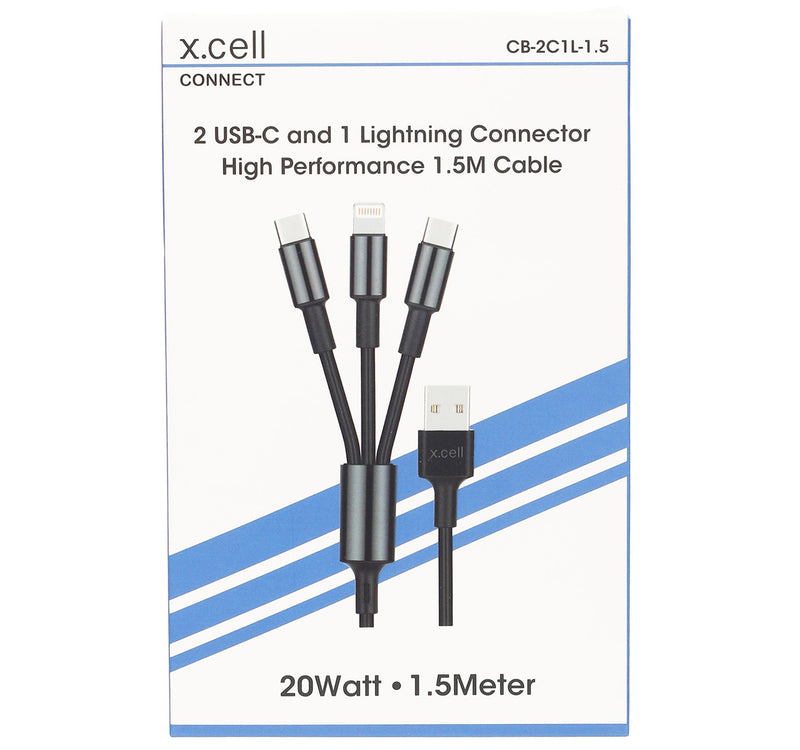X.Cell 3 In 1 Cable 2C1L-1.5 Meter Lulu Hypermarket