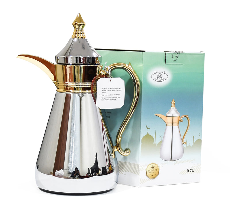 Mayflower Della Vacuum Flask, 0.7 L Capacity, Gold + Silver, PTC-07GS