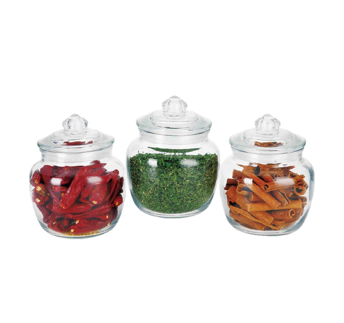 Crystal Drops Glass Canisters, 620 ml, 3 pcs, 50904