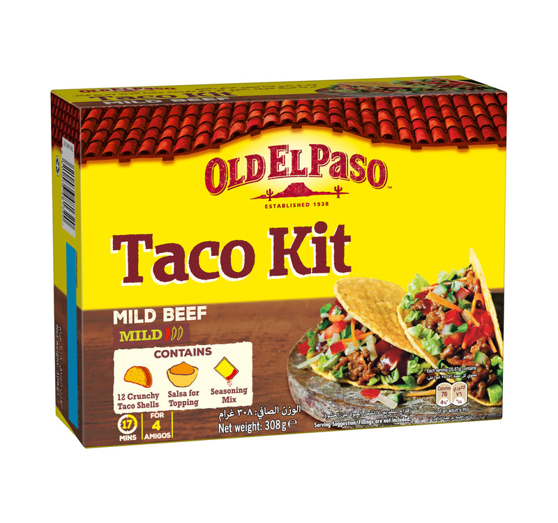 Old El Paso Crunchy Taco Kit Garlic & Paprika 308 g