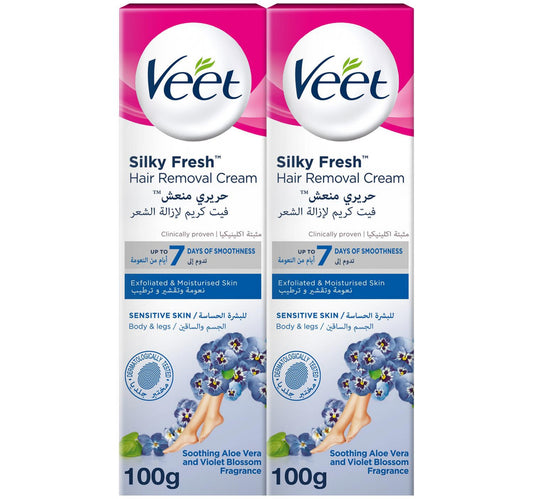 Veet Hair Removal Cream Sensitive Skin Value Pack 2 x 100 g
