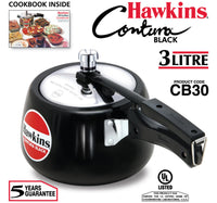 Hawkins Hard Anodised Aluminum Pressure Cooker Contura CB30 3L Black