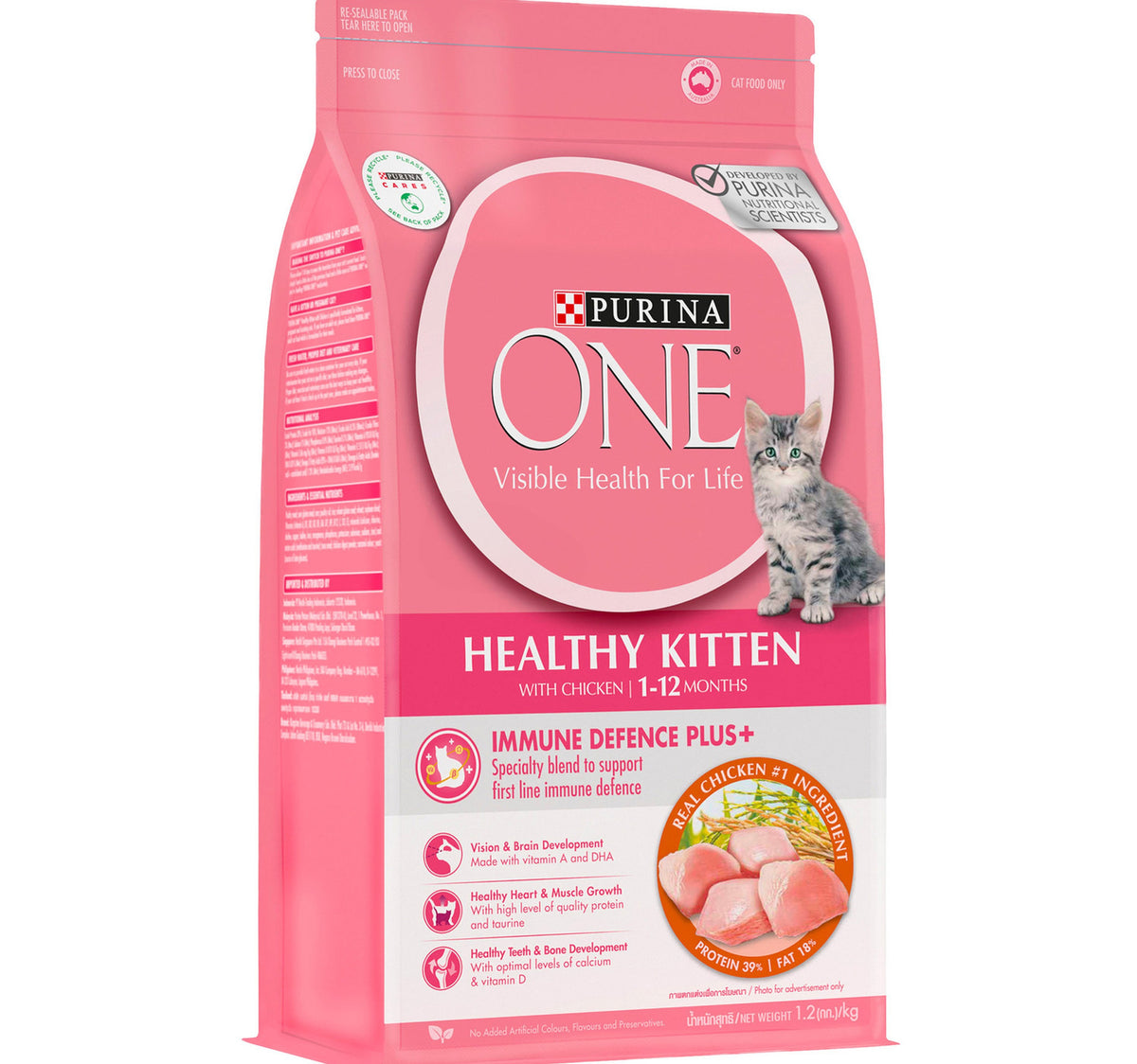 Purina One Healthy Kitten Catfood With Chicken For 1-12 Months 1.2 kg