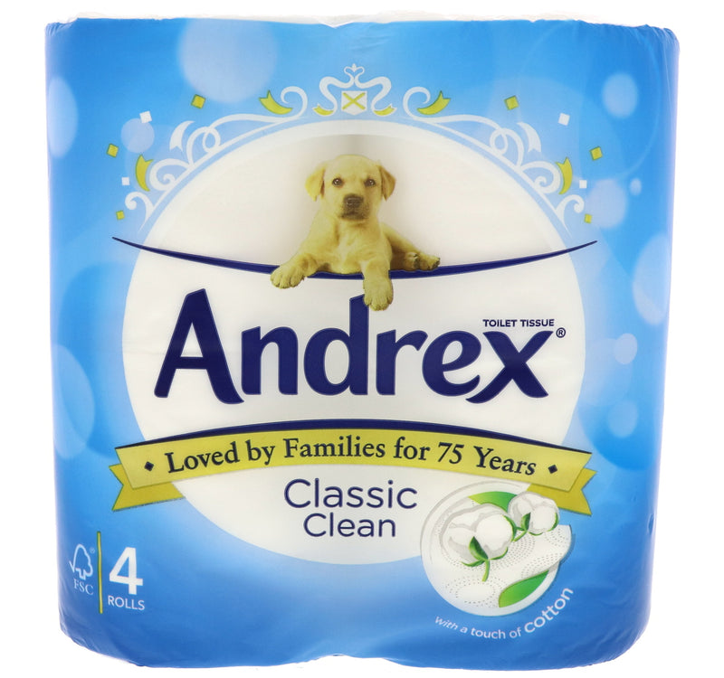 Andrex Classic Clean Tissue Roll 4 pcs