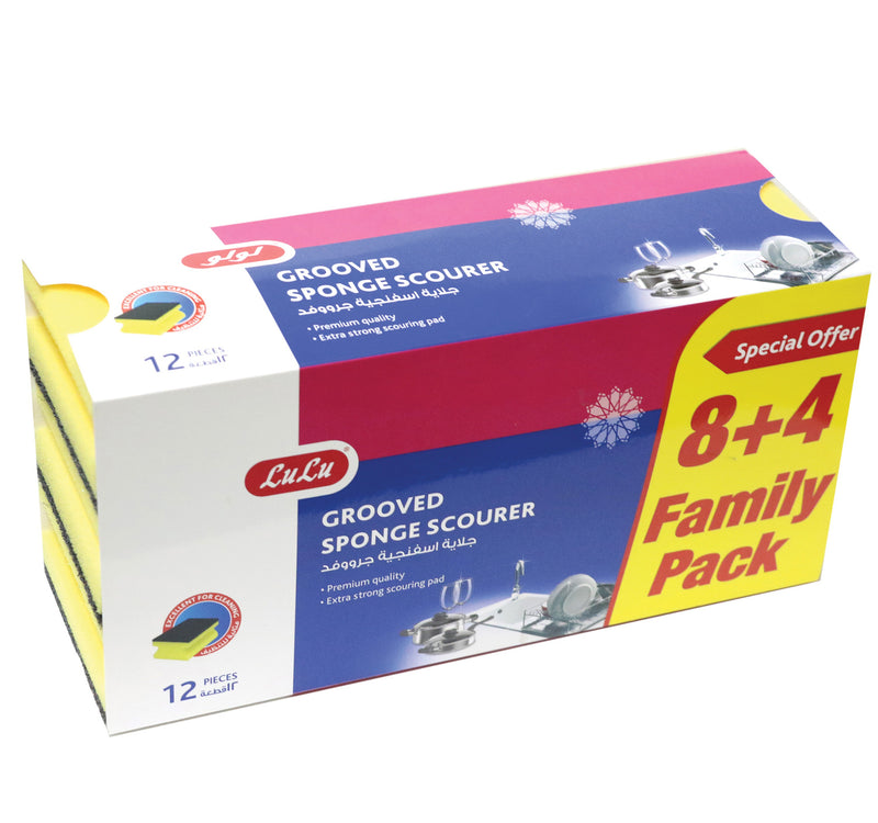 LuLu Grooved Sponge Scourer 12 pcs