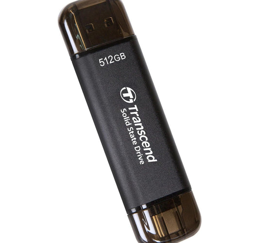 Transcend Type-C/A External SSD, 512 GB, Black, GESD310C