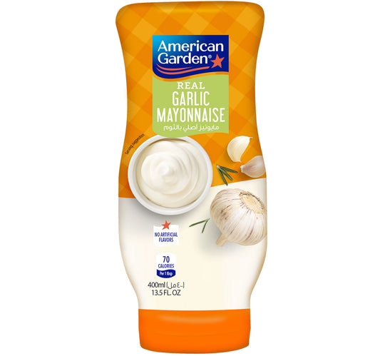American Garden Gluten Free Dairy Free Real Mayonnaise Garlic 400 ml Lulu Hypermarket