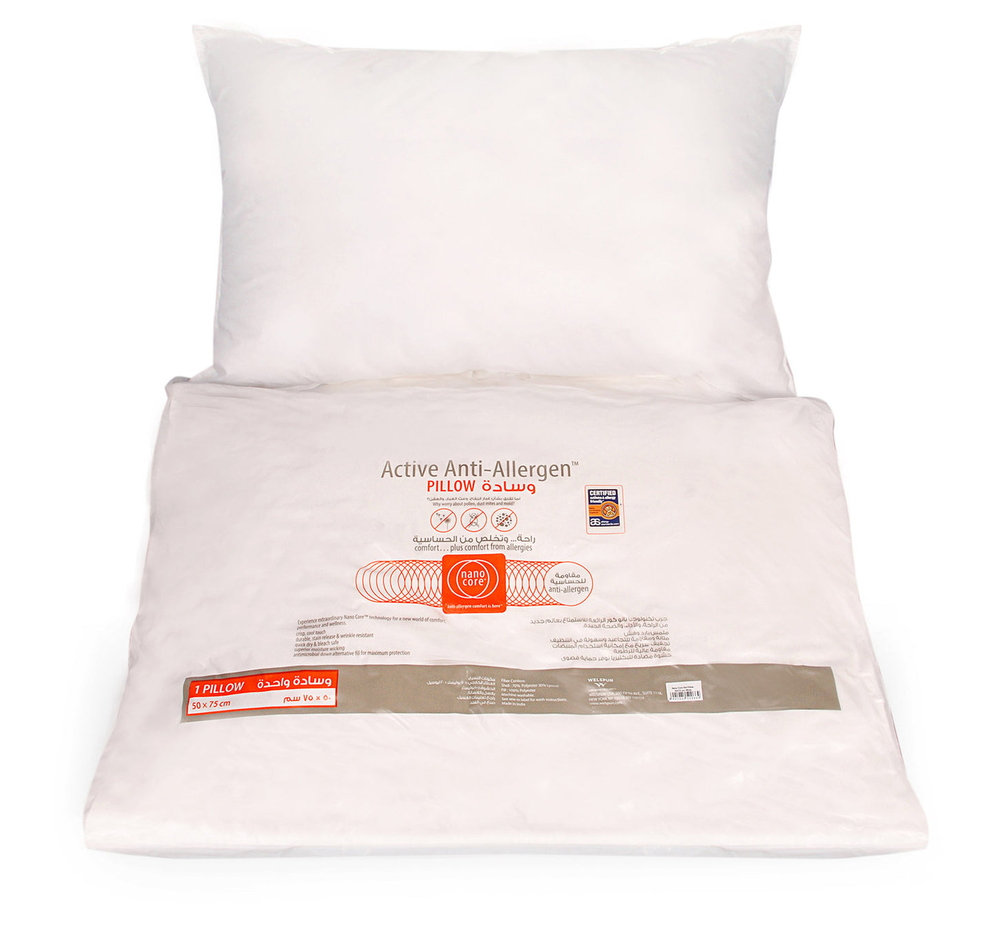 True Anti Allergen Pillow 50x75cm Assorted Per pc
