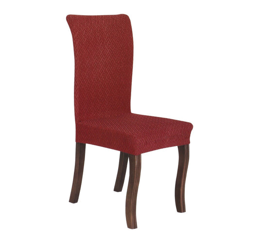 Maple Leaf Chair Cover 6pcs Set Burgundy
