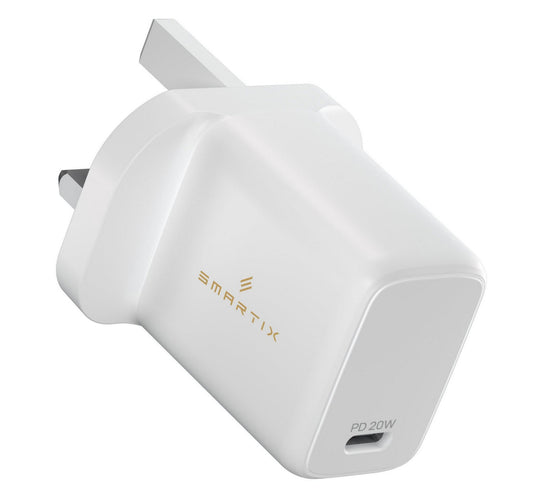 Smartix Premium Power USB-C Wall Adapter, 20 W, White, HCPD20C