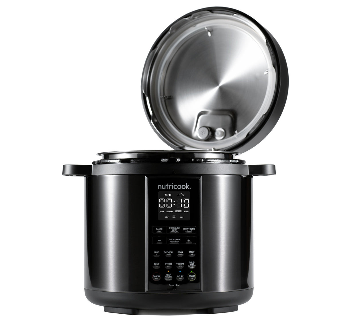 Nutricook Smart Pot 2, 9 in 1 Electric Pressure Cooker, 6 L, 1000 W, 12 Smart Programs with Smart Lid, Black, NC-SP204K