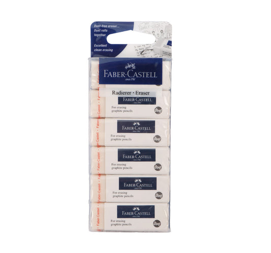 Faber-Castell Dust Free Eraser 6s 187228