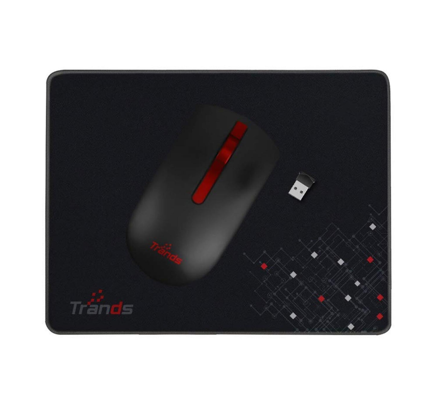 Trands Wireless Optical Mouse with Nano Receiver and Mouse Pad Combo MR127