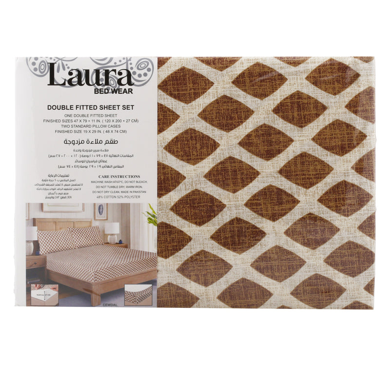 Laura Fitted Sheet 120 x 200cm Assorted Colors