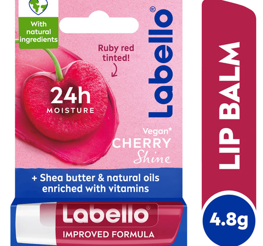 Labello Lip Balm Cherry Shine 24H Melt-In Moisture with Shea Butter and Natural Oils 4.8 g
