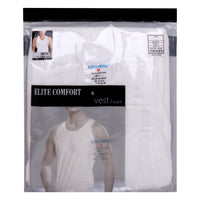 Elite Comfort Cotton Men's Rib Vest, M, 3 pcs, White, ELXRVW