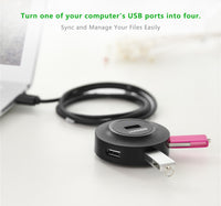 Ugreen 4 Ports USB 2.0 Hub, 1 m, Black, 20277