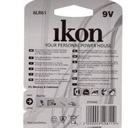 Ikon Alkaline 9V Battery IK6LR61BP1, 1 Pc Pack