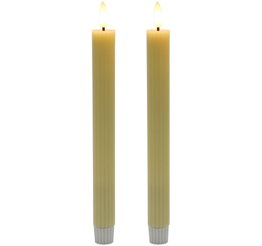 Maple Leaf Battery Operated LED Wax Dinner Candles 2x24.5cm