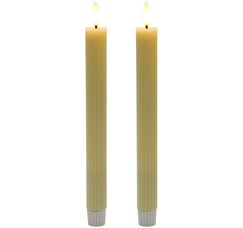 Maple Leaf Battery Operated LED Wax Dinner Candles 2x24.5cm