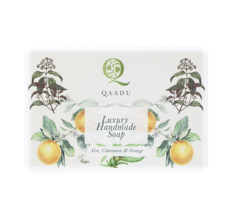 Qaadu Luxury Handmade Soap With Natural Ingredients Aloe Vera Cinnamon & Orange 125 g