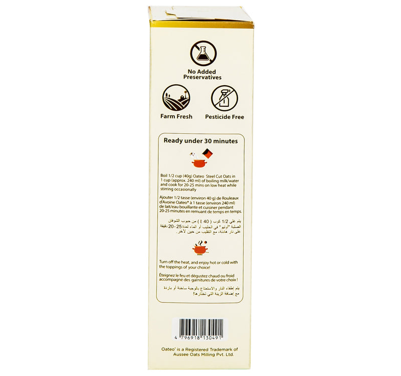 Oateo Organic Steel Cut Oats 500 g